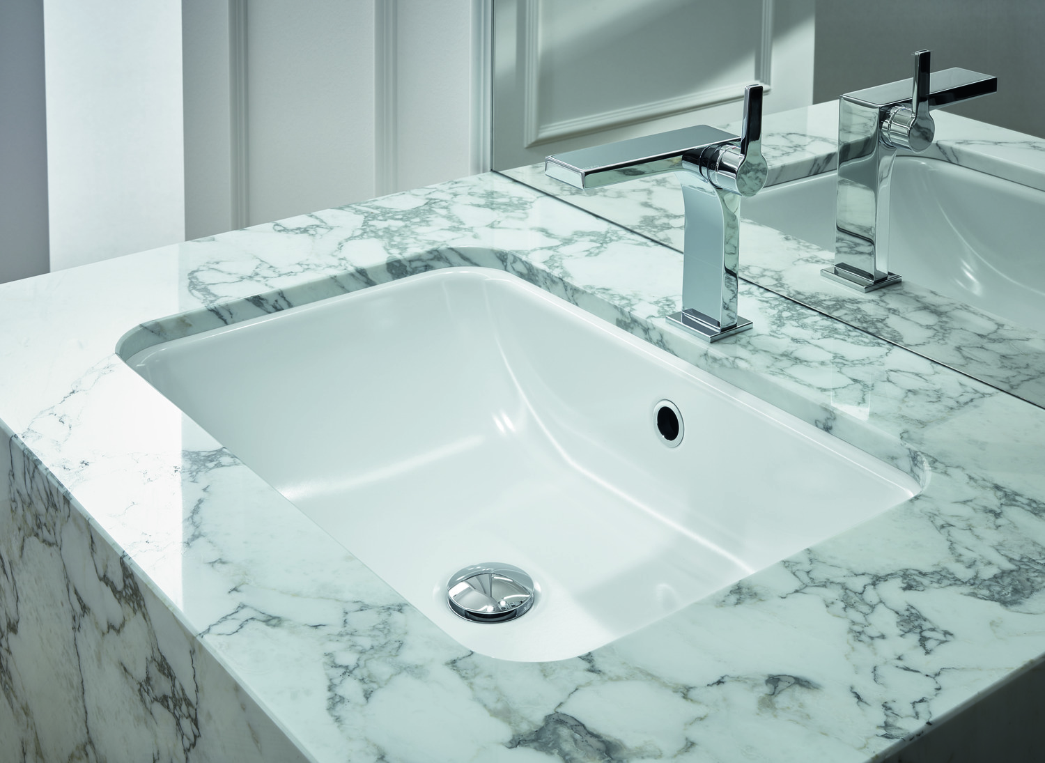 BetteOne Unterbau-Waschtisch, ohne Hahnloch, mit Überlauf, A135, 435 x 416 mm, - Bild 8 von 10