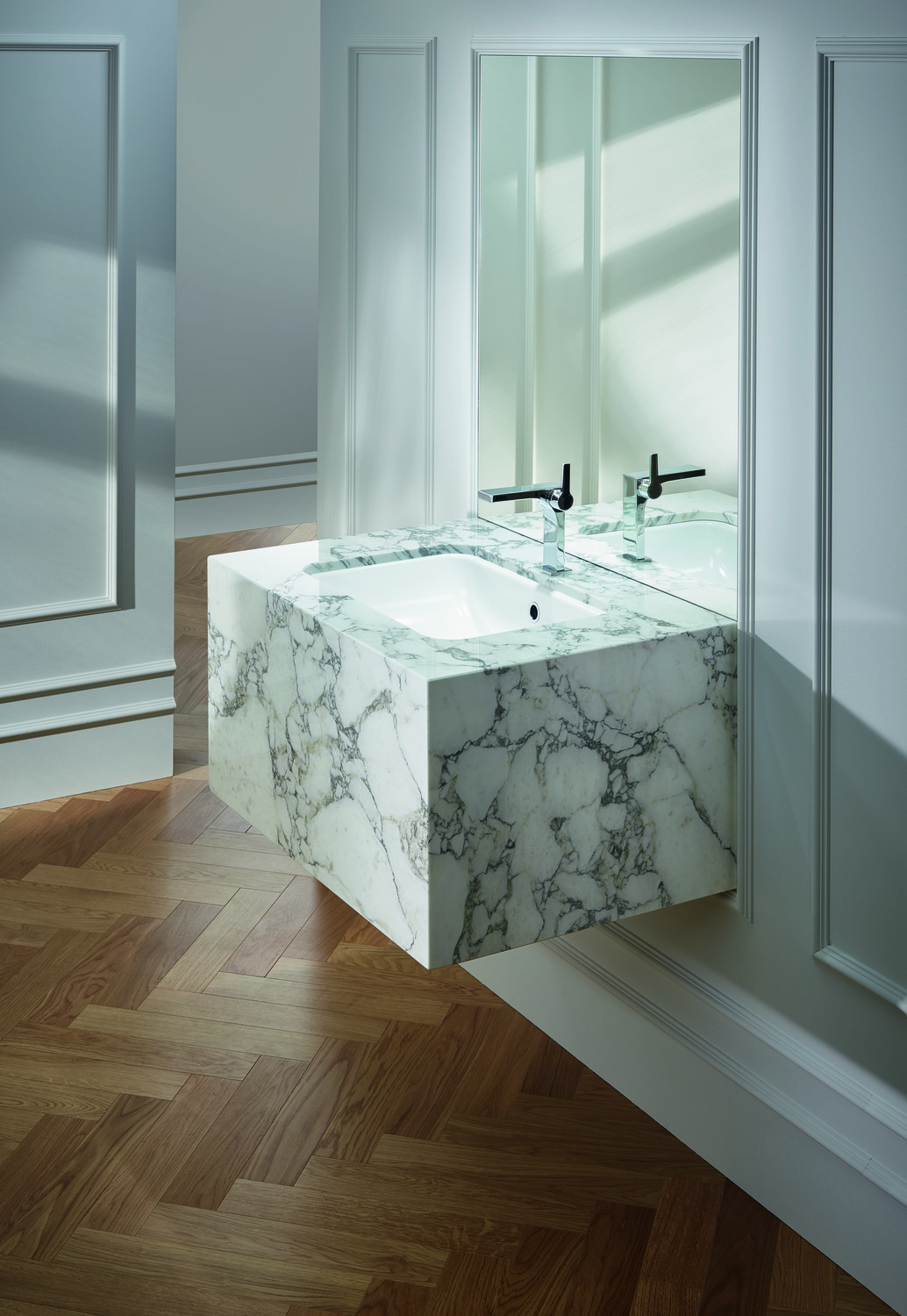 BetteOne Unterbau-Waschtisch, ohne Hahnloch, mit Überlauf, A135, 435 x 416 mm, - Bild 9 von 10