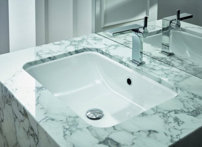 BetteOne Unterbau-Waschtisch, ohne Hahnloch, mit Überlauf, A135, 435 x 416 mm, - Bild 2 von 10