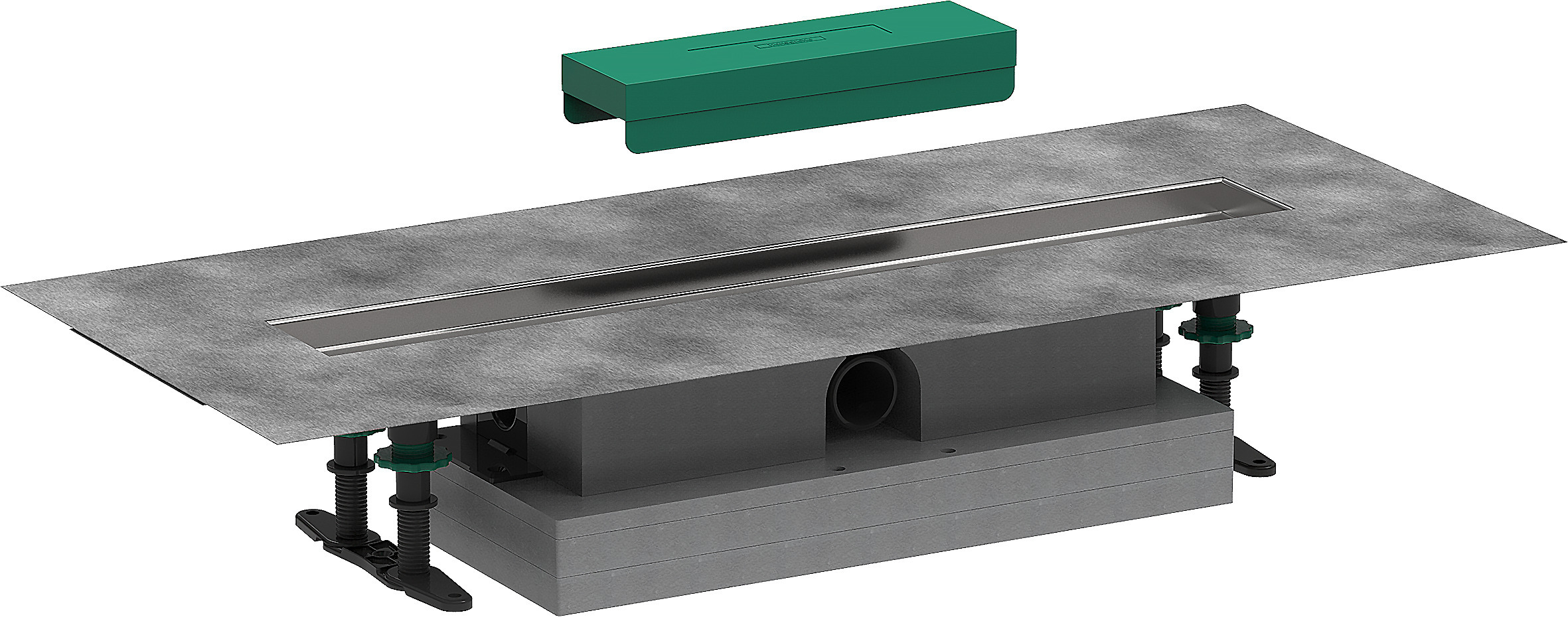 Hansgrohe Ubox Universal Komplettset, Flache Installation FüR Duschrinnen