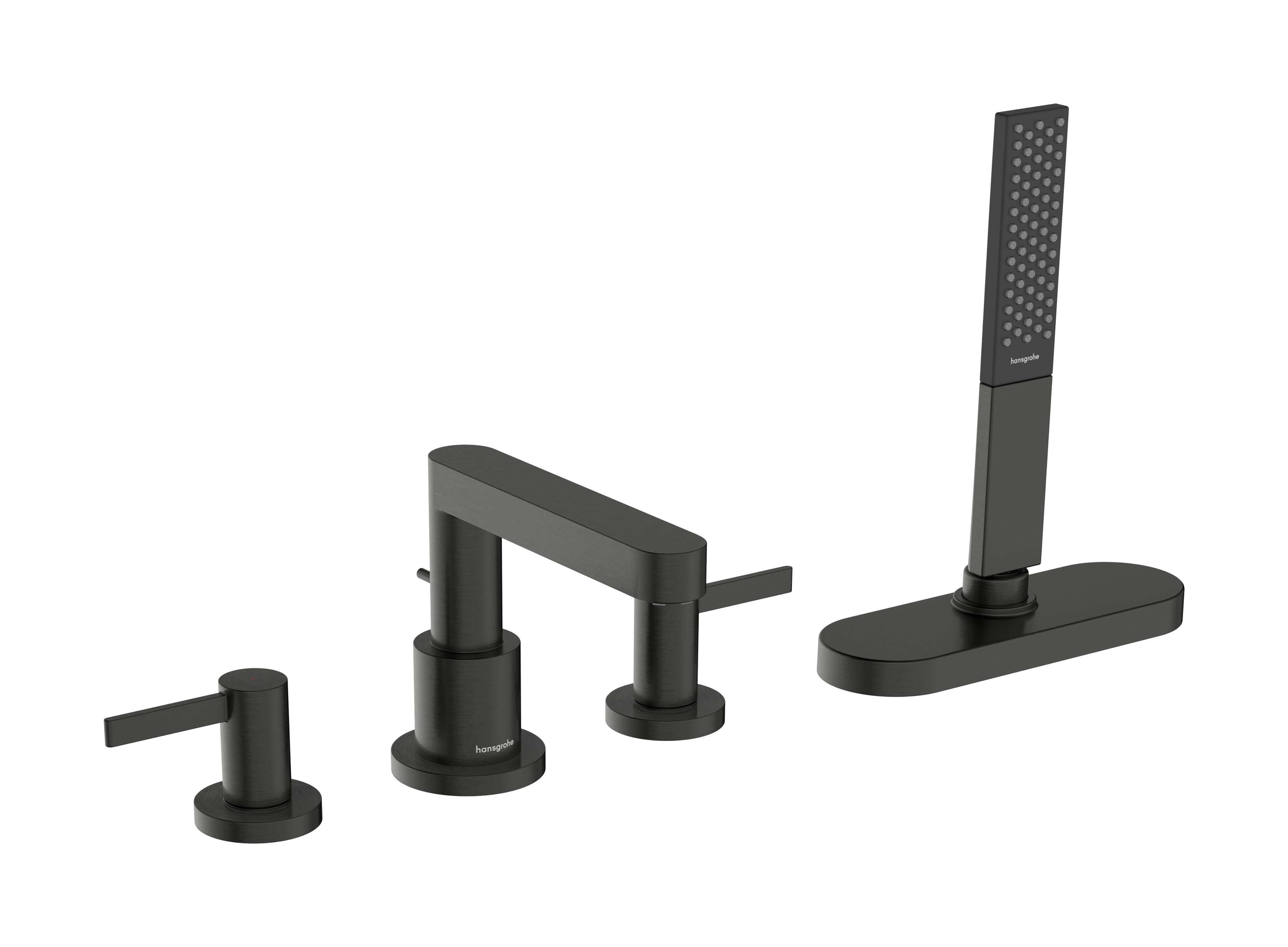 Hansgrohe Finoris 4-Loch Wannenrandarmatur Mit Schlauchbox, Ausladung 152Mm,