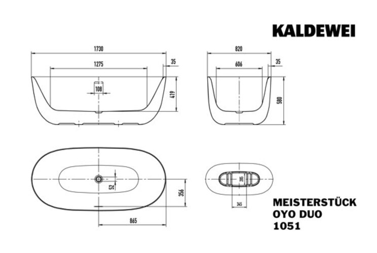 Kaldewei MEISTERSTÜCK OYO DUO Mod. 1051-4034, freistehende Badewanne, - Bild 3 von 10
