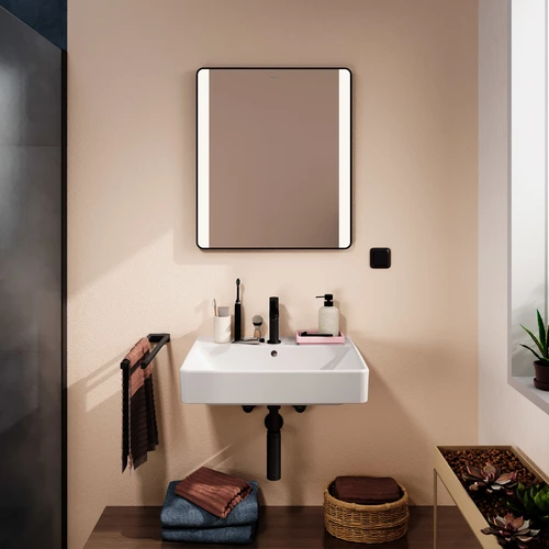 Hansgrohe Xarita Lite Q specchio, illuminazione LED laterale, 600x30x700mm, interruttore a parete Hansgrohe Xarita Lite Q specchio, illuminazione LED laterale, 600x30x700mm, interruttore a parete